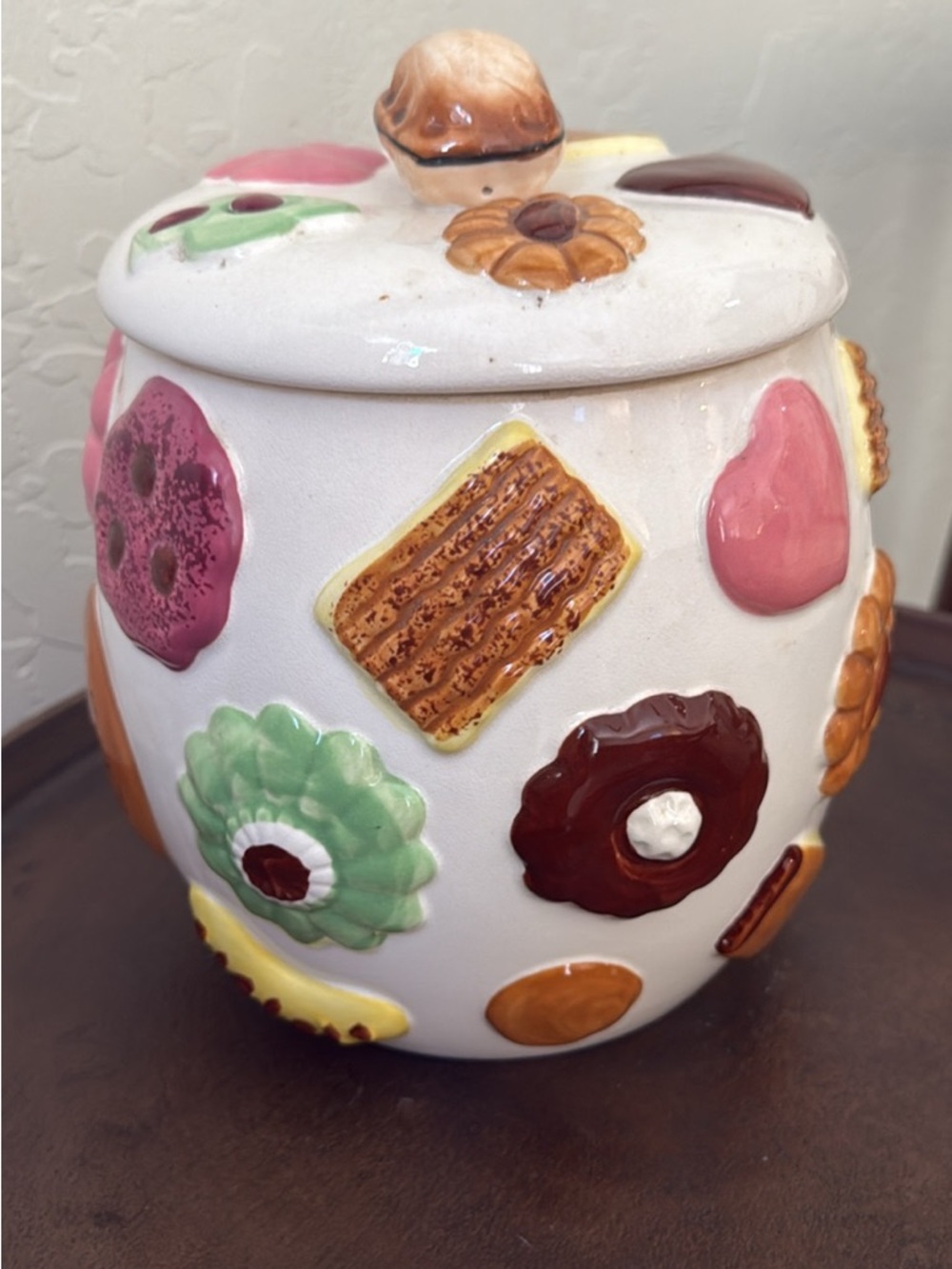 Vintage 1950s Napcoware "Cookies All Over" Raised Cookie Jar
